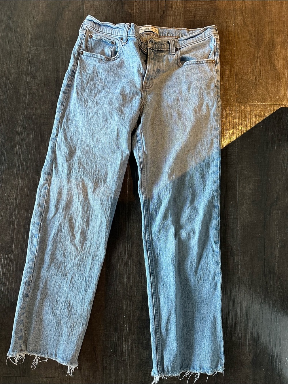 Abercrombie Light Blue Women’s Straight-Leg Jeans (Size 30 Short)